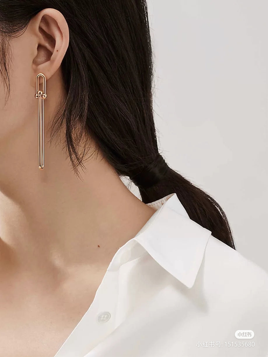 TIFFANY HARDWEAR DOUBLE LONG LINK EARRINGS