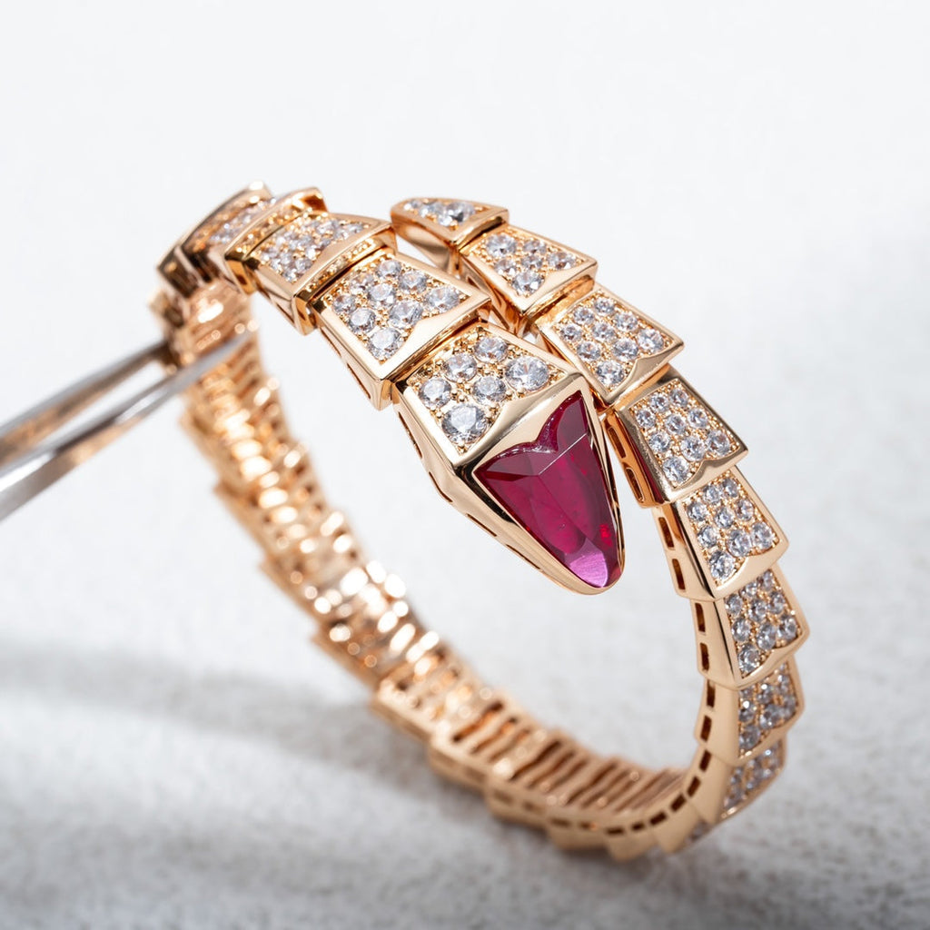 BVLGARI SERPENTI BRACELET 8MM ROSE GOLD DIAMOND