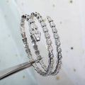 BVLGARI SERPENTI BRACELET SILVER DIAMOND DOUBLE ROW