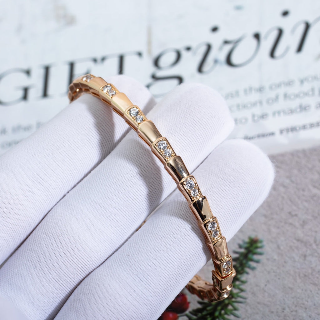 BVLGARI SERPENTI SMALL BRACELET PINK GOLD DIAMOND