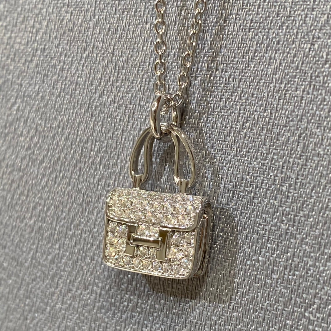 HERMES CONSTANCE PEDANT DIAMOND NECKLACE