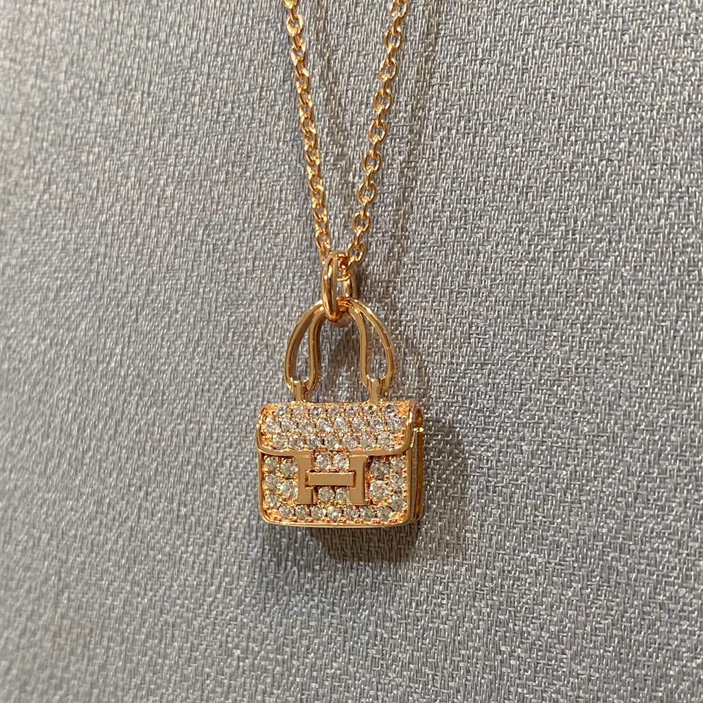 HERMES CONSTANCE PEDANT DIAMOND NECKLACE