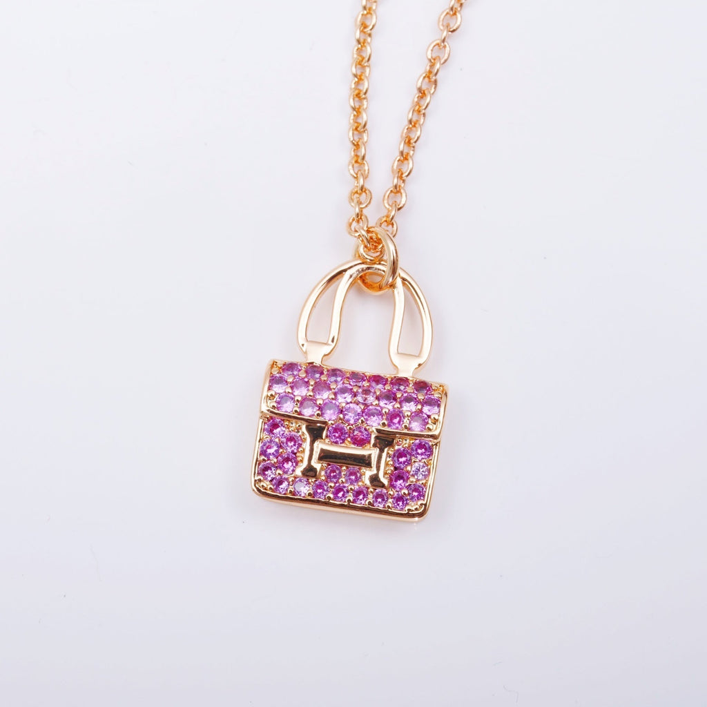 HERMES CONSTANCE PEDANT PURPLE DIAMOND NECKLACE
