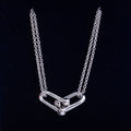 TIFFANY HARDWEAR DOUBLE LINK PEDANT SILVER NECKLACE
