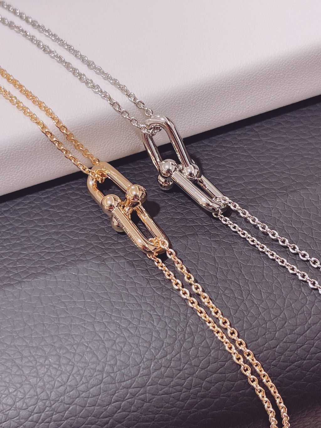 TIFFANY HARDWEAR DOUBLE LINK PEDANT SILVER NECKLACE