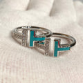 TIFFANY T WIRE TURQUOISE DIAMOND RING SILVER