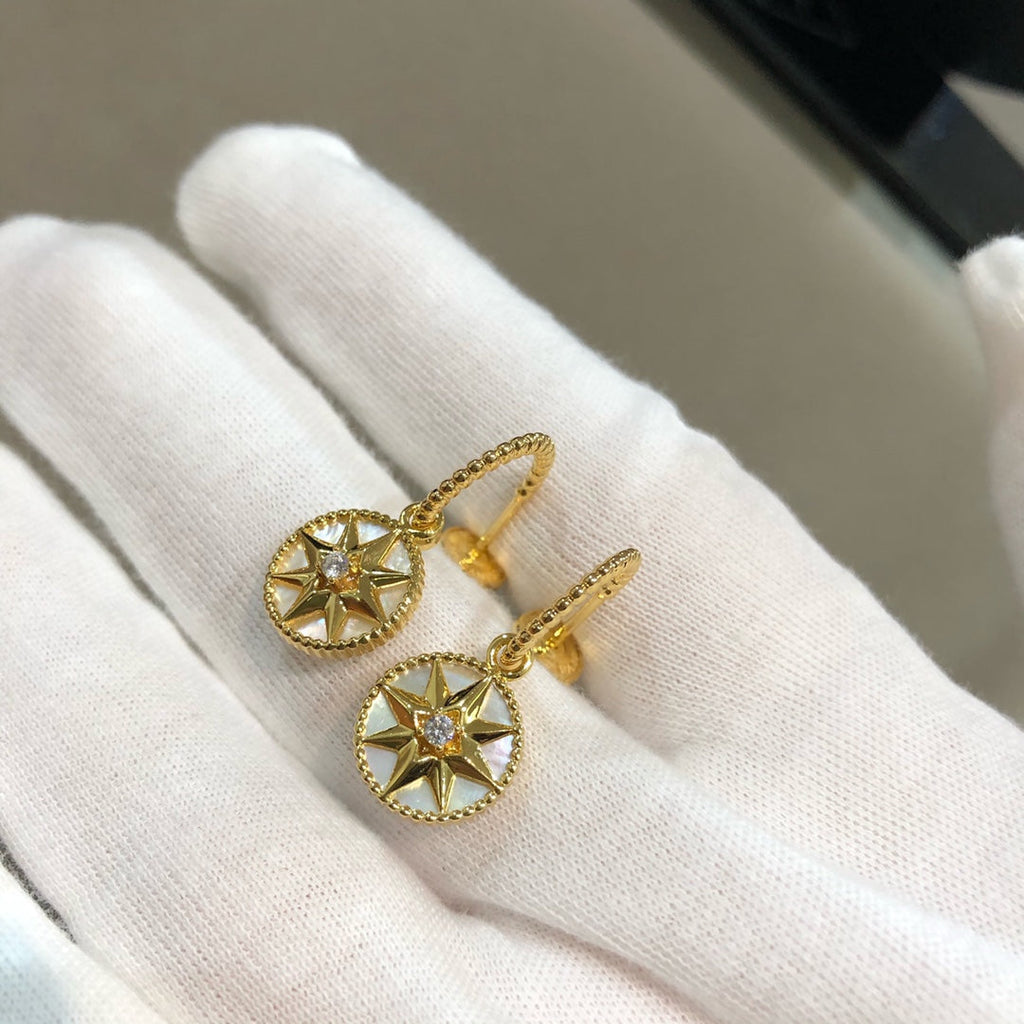 DIOR LUCKY STAR GOLD MOP EARRINGS