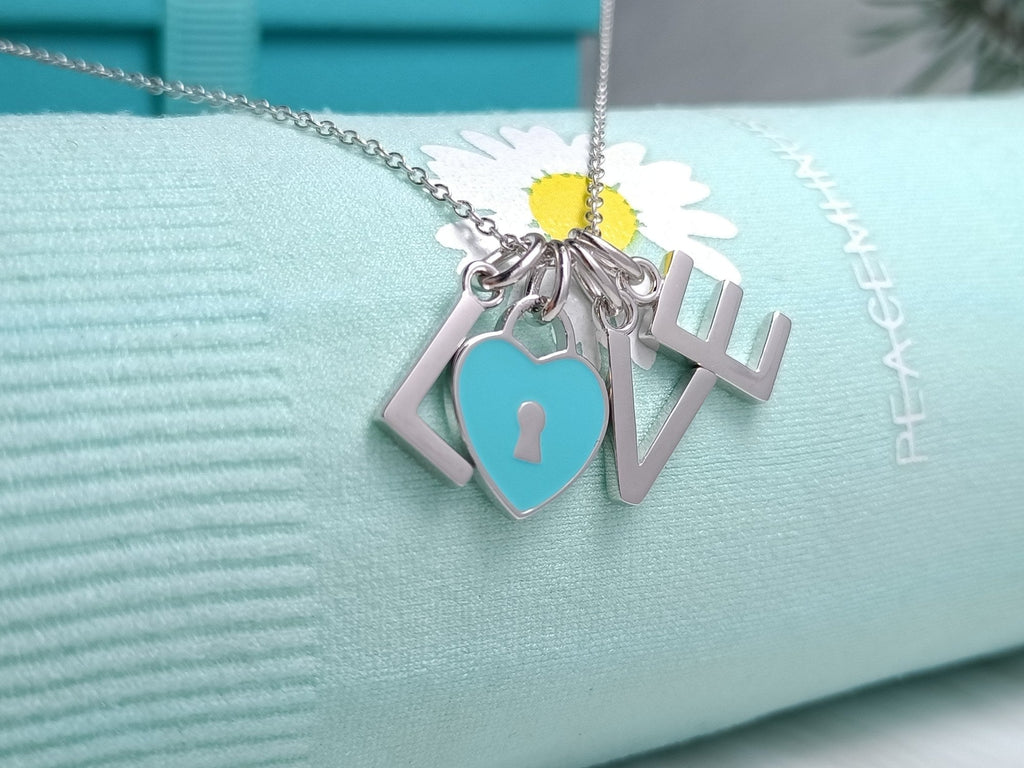 TIFFANY LOVE TEXT PEDANT NECKLACE