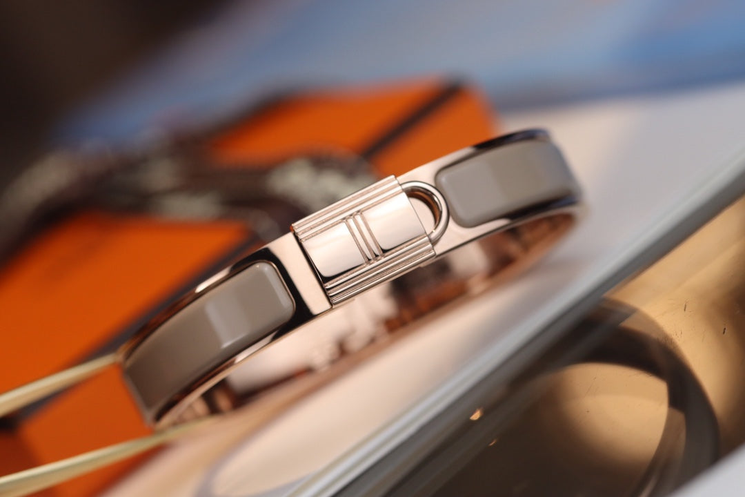 HERMES H LOCK BROWN BRACELET 12MM