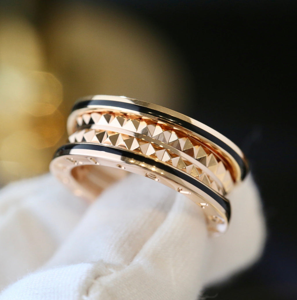 BVLGARI ZERO 1 GOLD BLACK CERAMIC RING