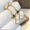 BVLGARI DREAM EARRINGS 3 MOTIFS MALACHITE MOP PINK GOLD