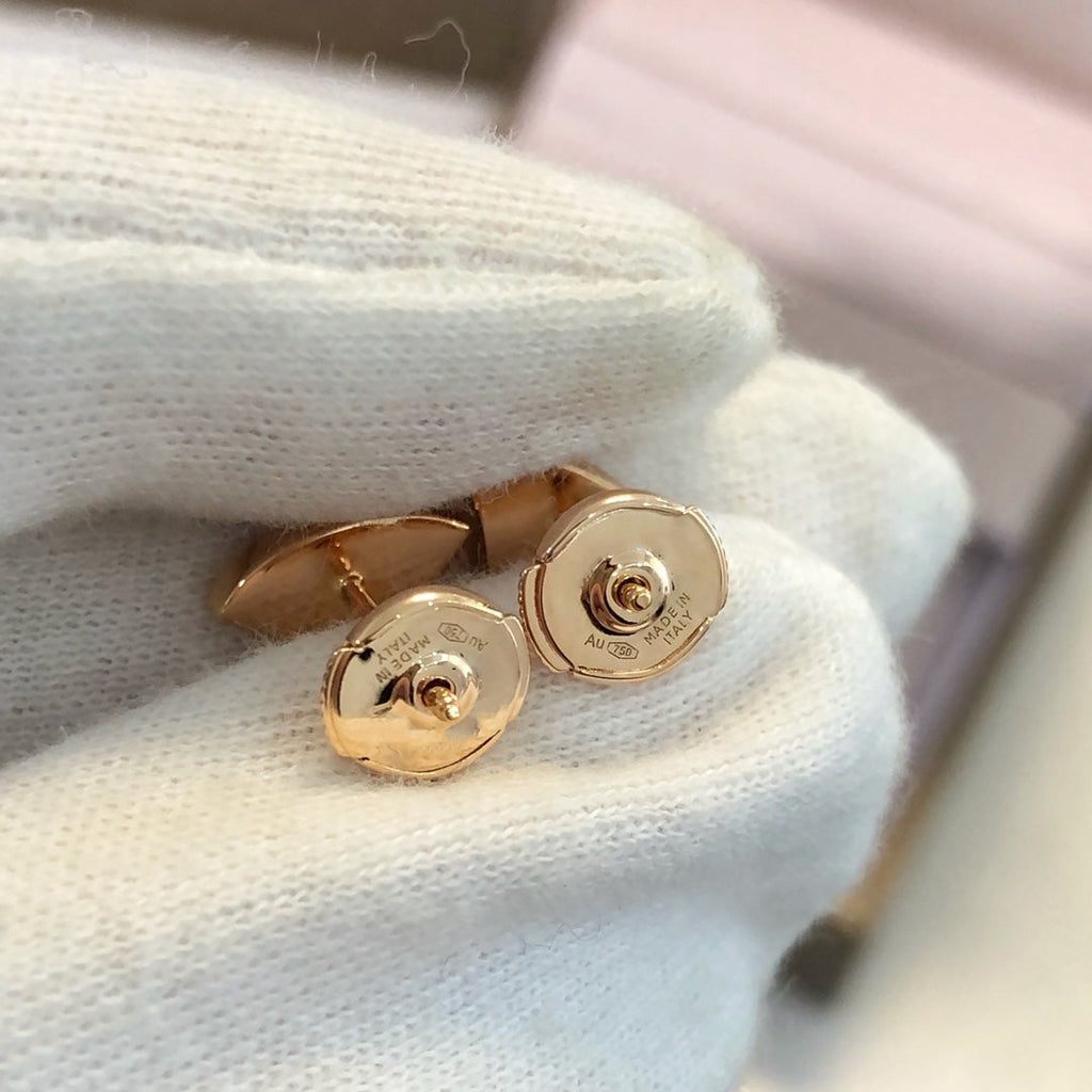 BVLGARI DREAM EARRINGS 3 MOTIFS ONYX MOP PINK GOLD
