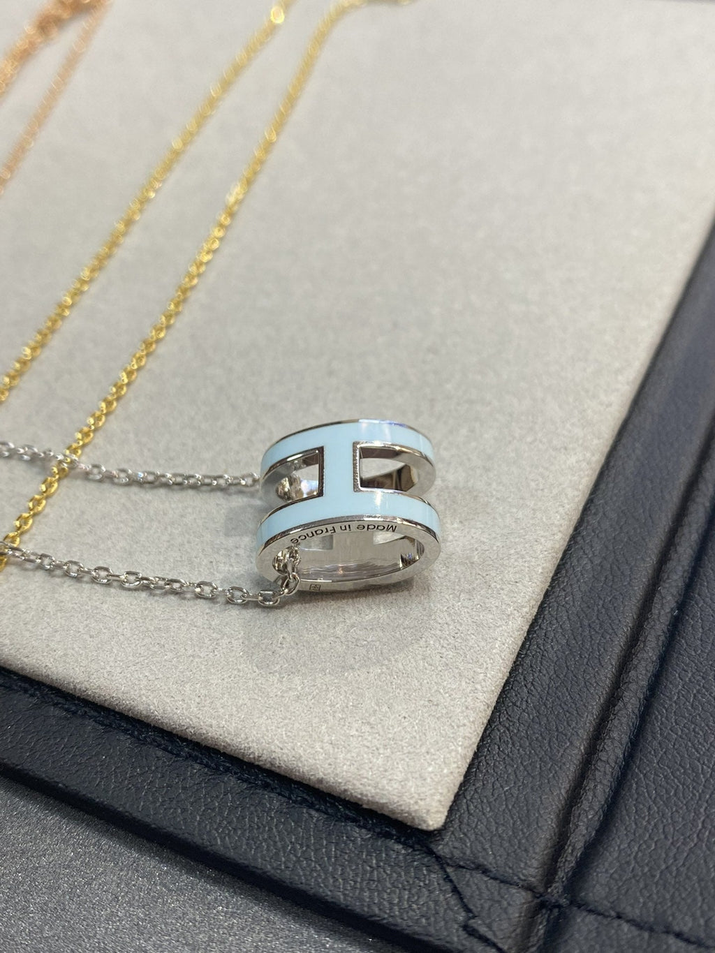 HERMES POP H LIGHT BLUE NECKLACE