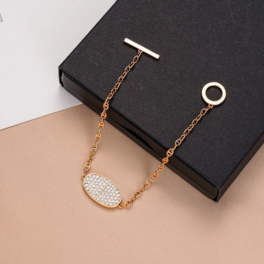 HERMES CHAINE VERSO DIAMOND BRACELET