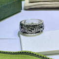 GUCCI GG ENGRAVED SILVER RING