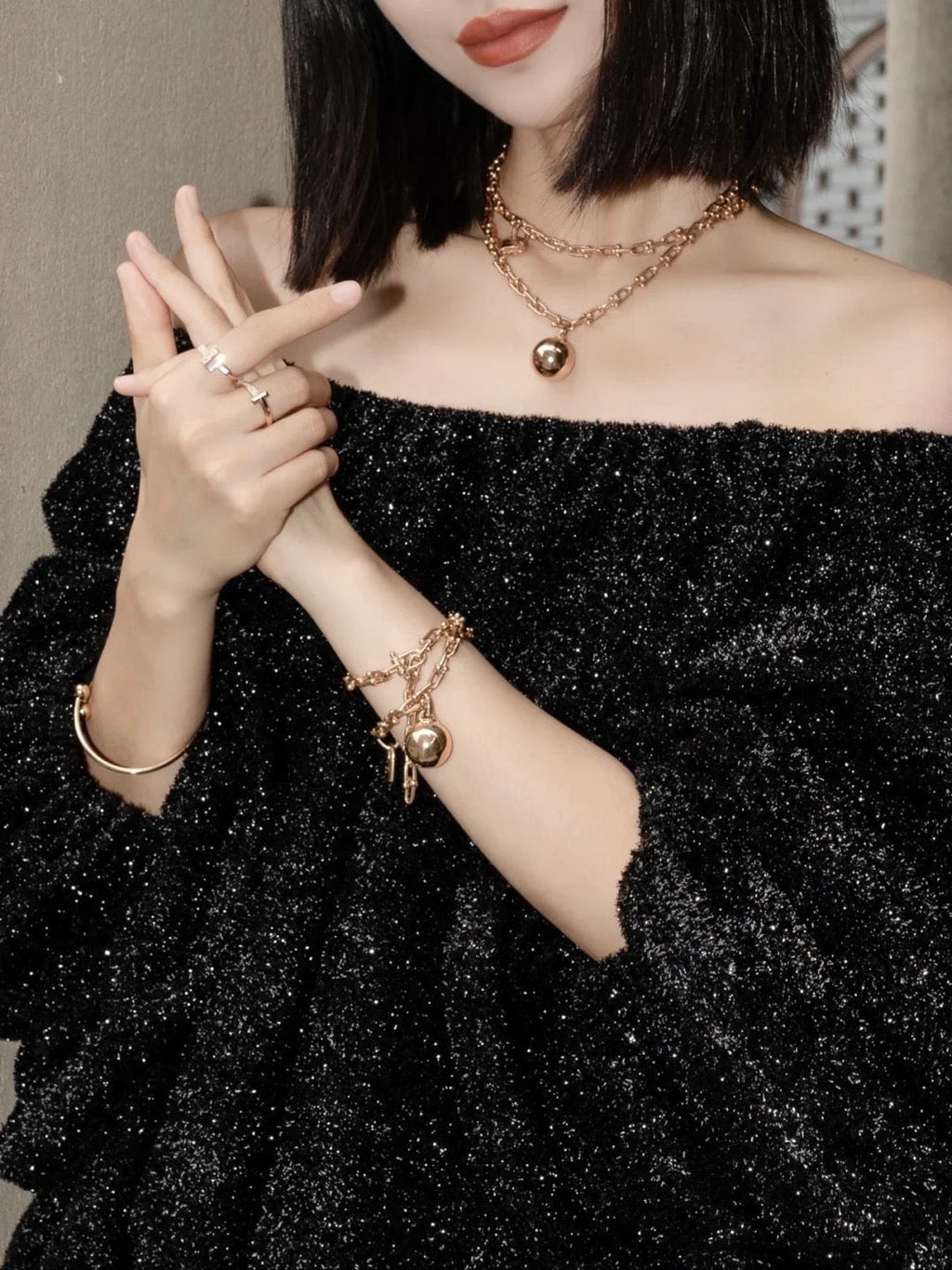 TIFFANY HARDWEAR WRAP PINK GOLD BRACELET