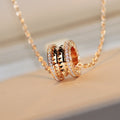 BVLGARI ZERO 1 ROCK PEDANT PINK GOLD NECKLACE