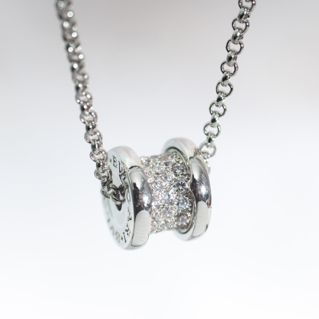 BVLGARI ZERO 1 SILVER DIAMOND NECKLACE