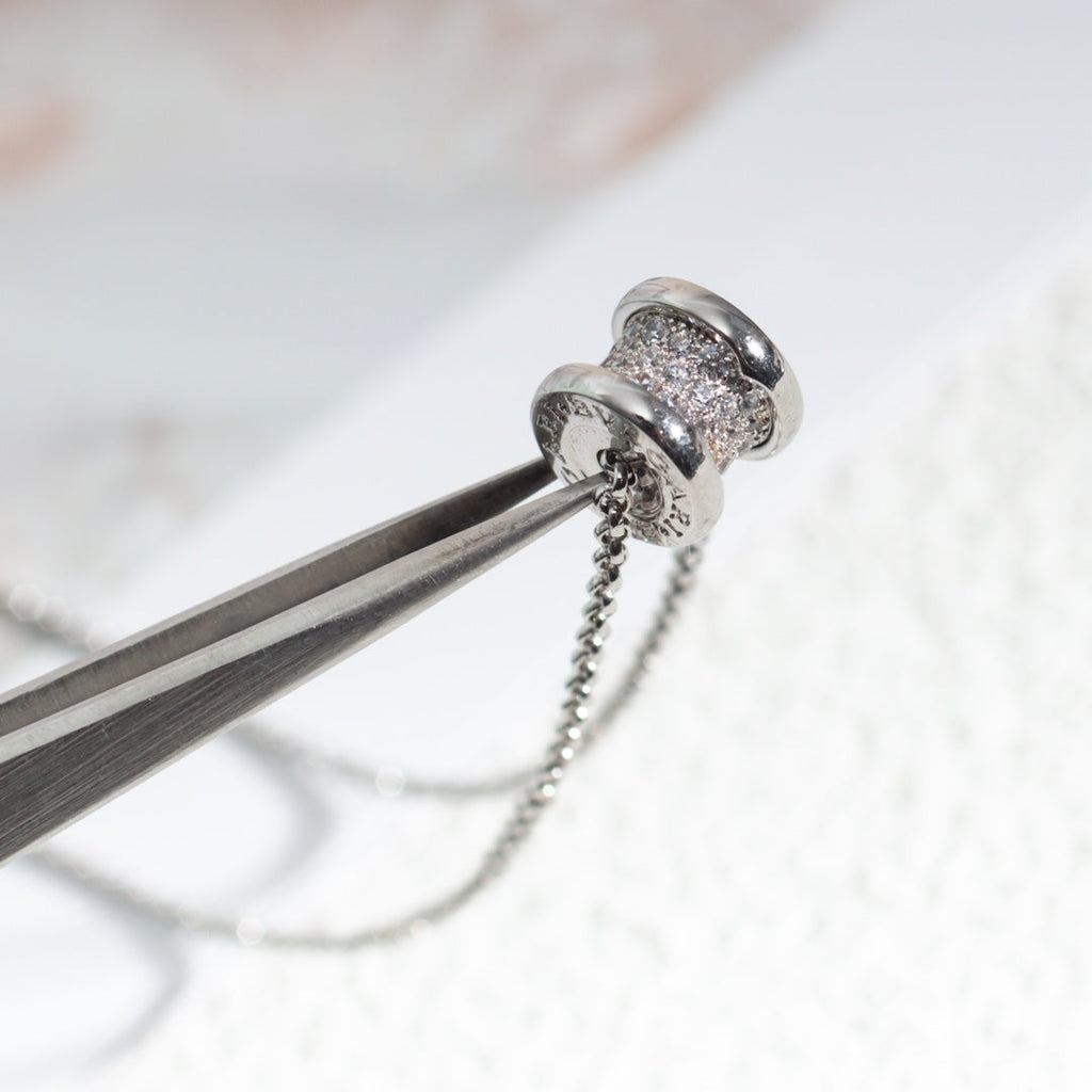 BVLGARI ZERO 1 SILVER DIAMOND NECKLACE