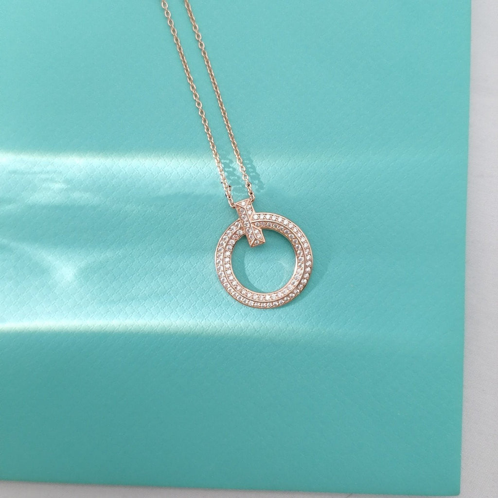 TIFFANY T WIRE PEDANT DIAMOND NECKLACE