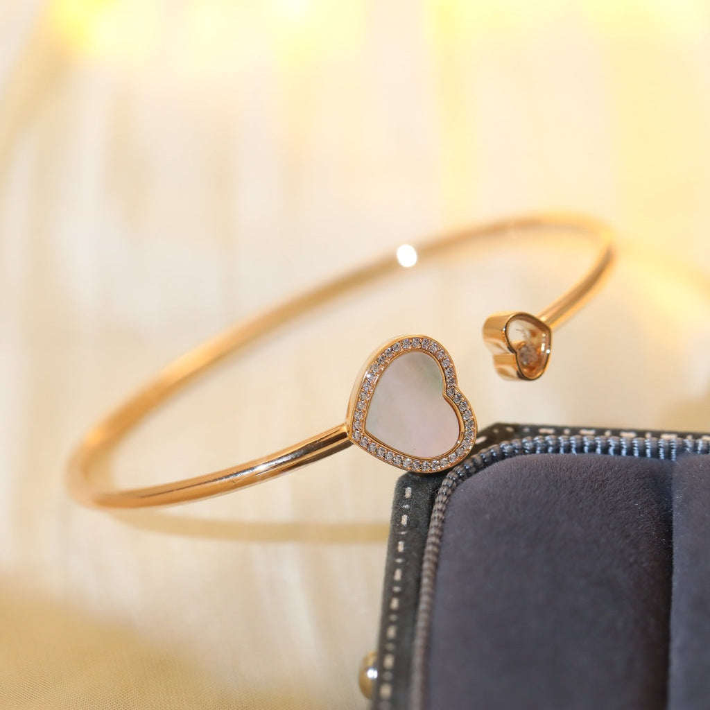 CHOPARD HAPPY HEART BRACELET PINK GOLD DIAMOND
