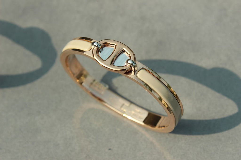 HERMES CLIC CHAINE PINK GOLD BRACELET