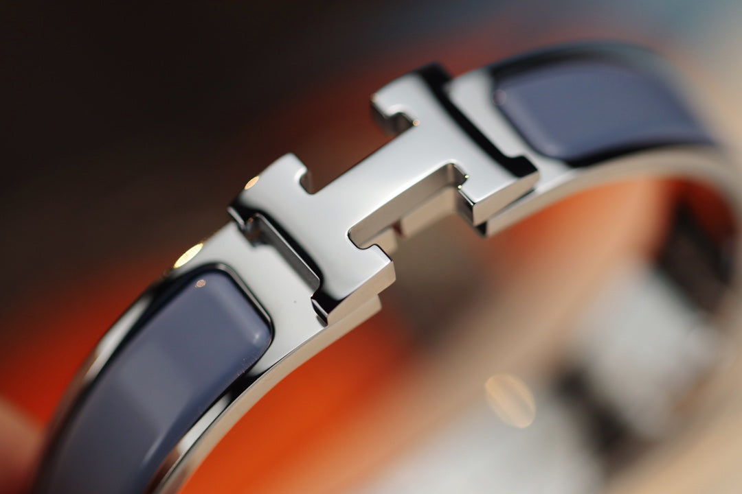 HERMES H BRACELET 12MM BLUE GRAY