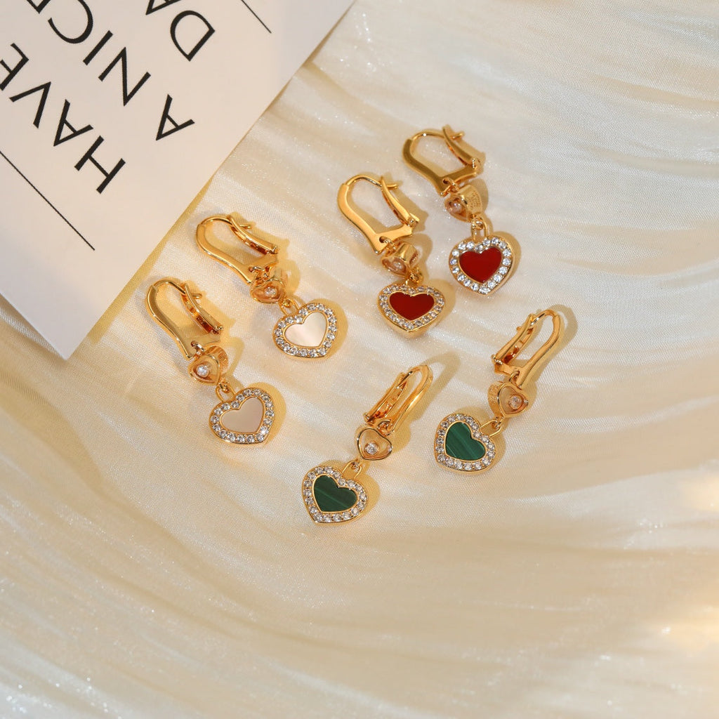 CHOPARD HAPPY HEART DIAMOND PINK GOLD EARRINGS