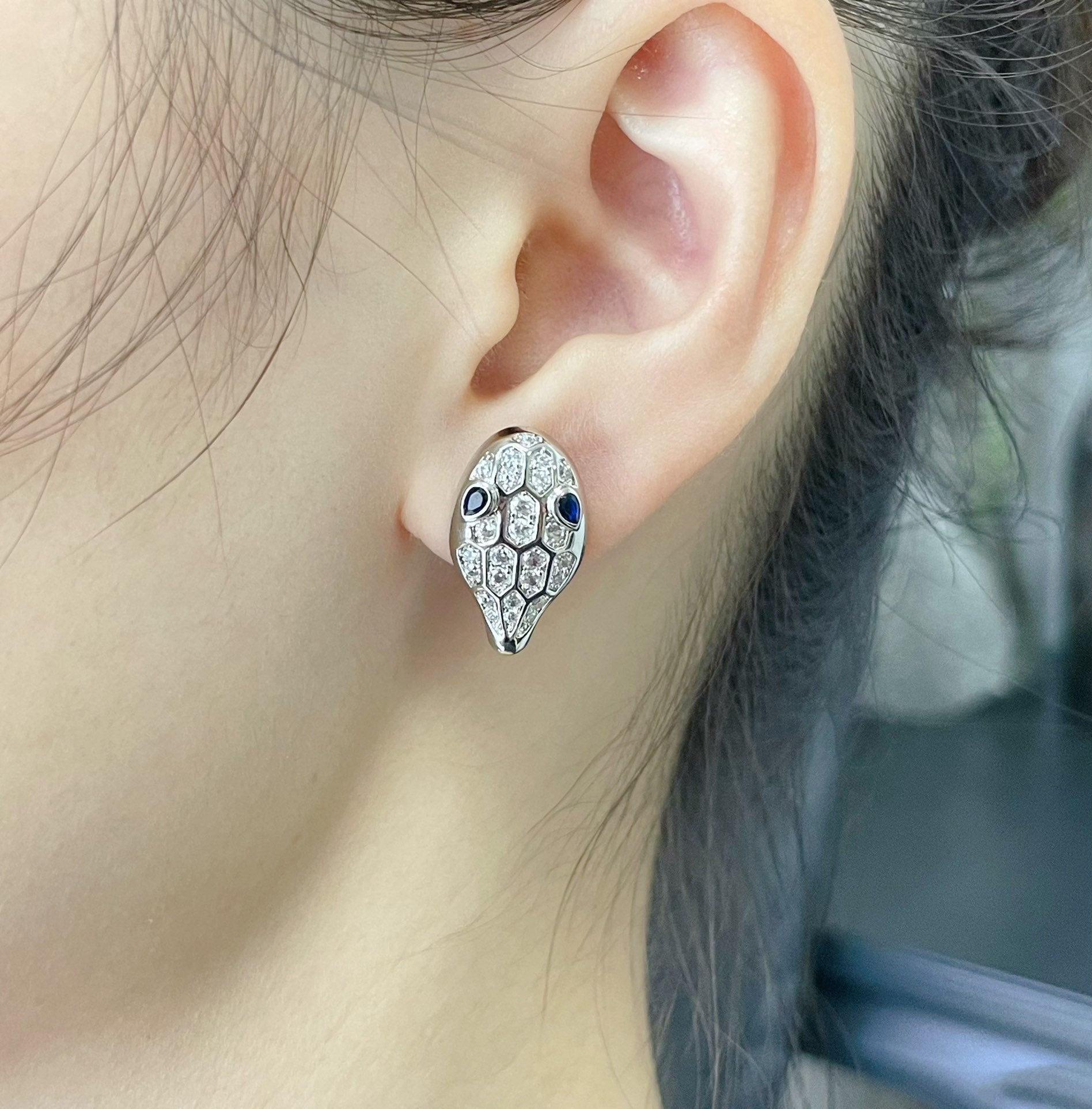 BVLGARI SERPENT DIAMOND STUD EARRINGS