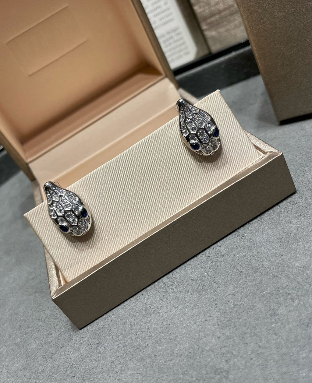 BVLGARI SERPENT DIAMOND STUD EARRINGS