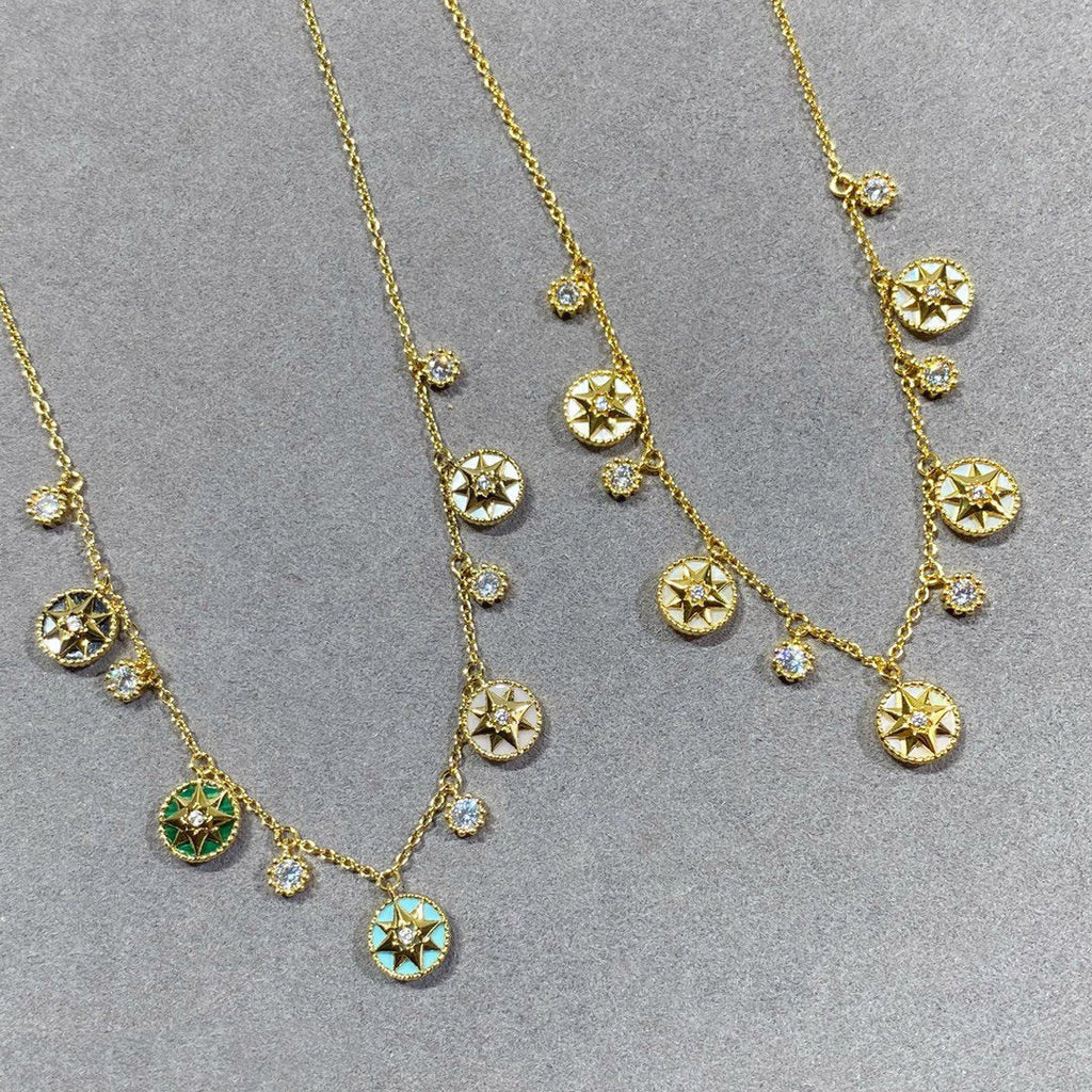 DIOR ROSE VENTS 5 MOTIF NECKLACE