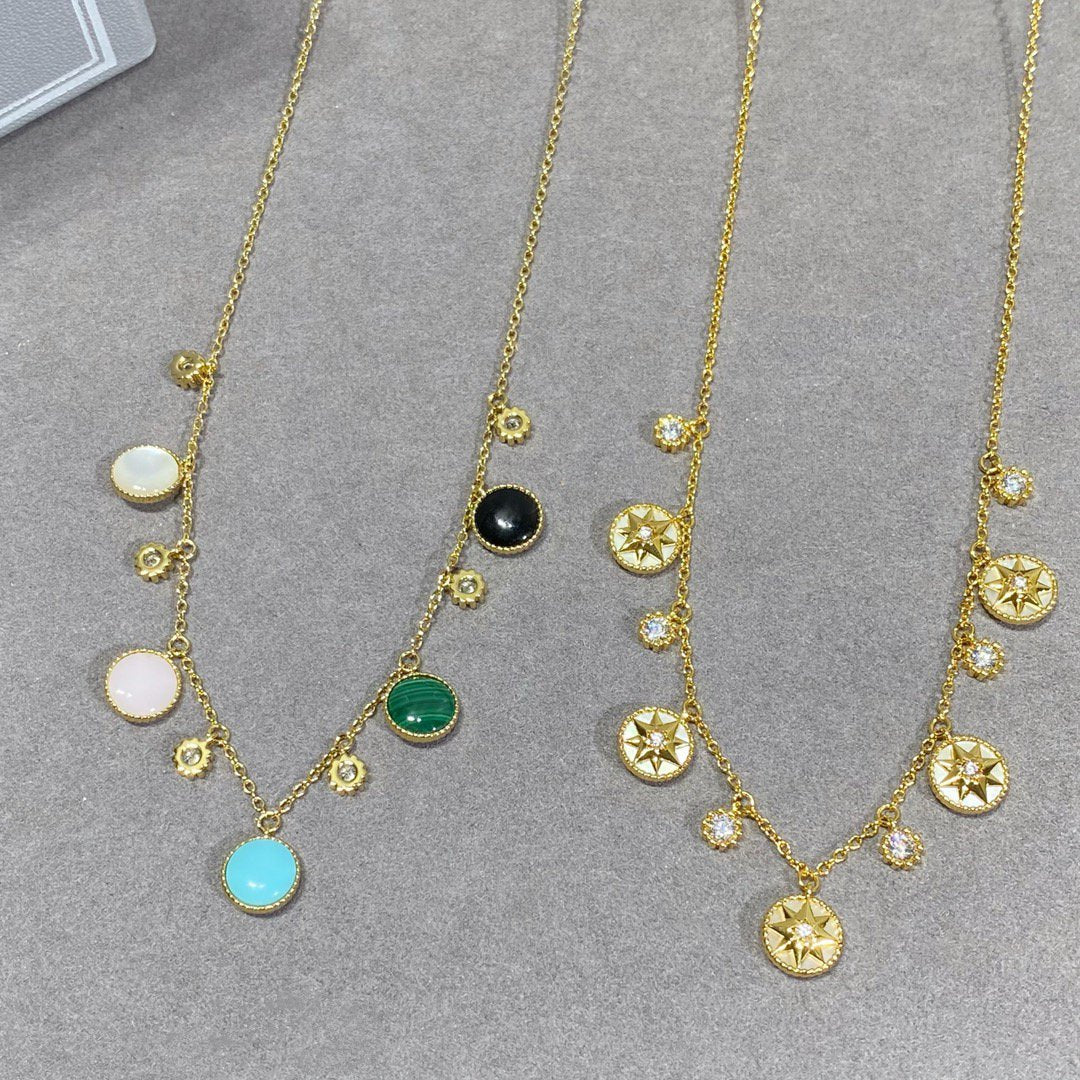 DIOR ROSE VENTS 5 MOTIF NECKLACE