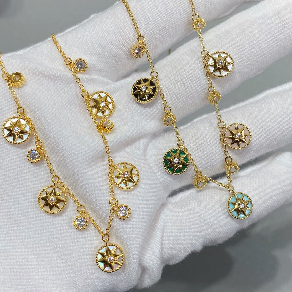 DIOR ROSE VENTS 5 MOTIF NECKLACE