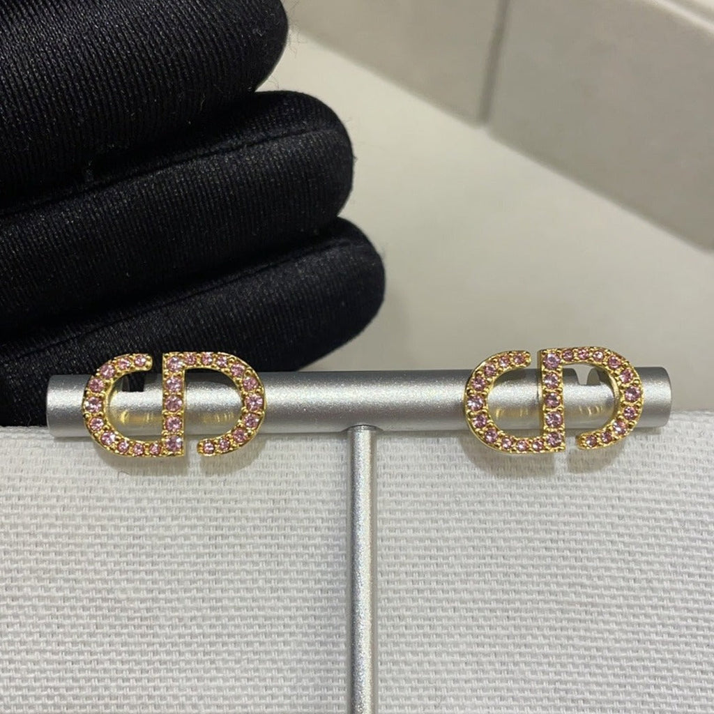DIOR PETIT CD DIAMOND GOLD EARRINGS