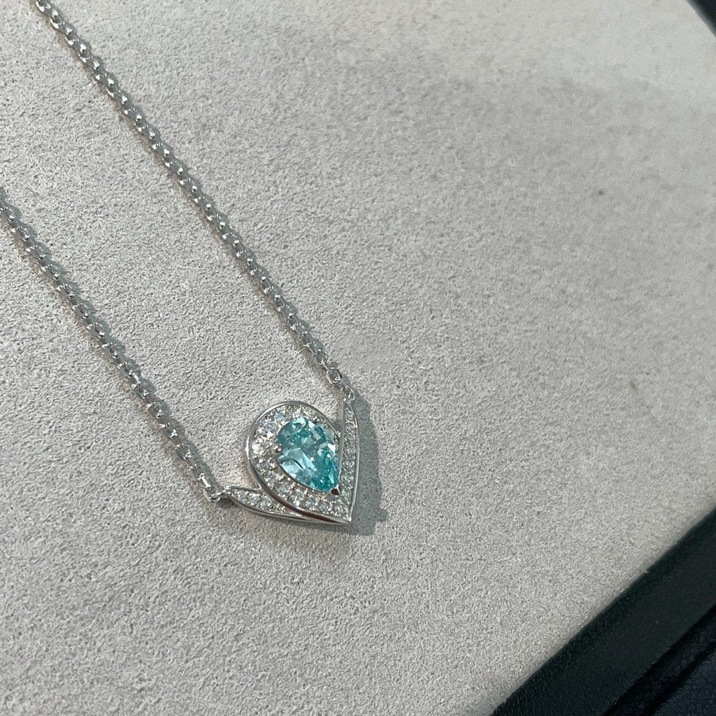 CHAUMET JOSEPHINE BLUE DIAMOND SILVER NECKLACE