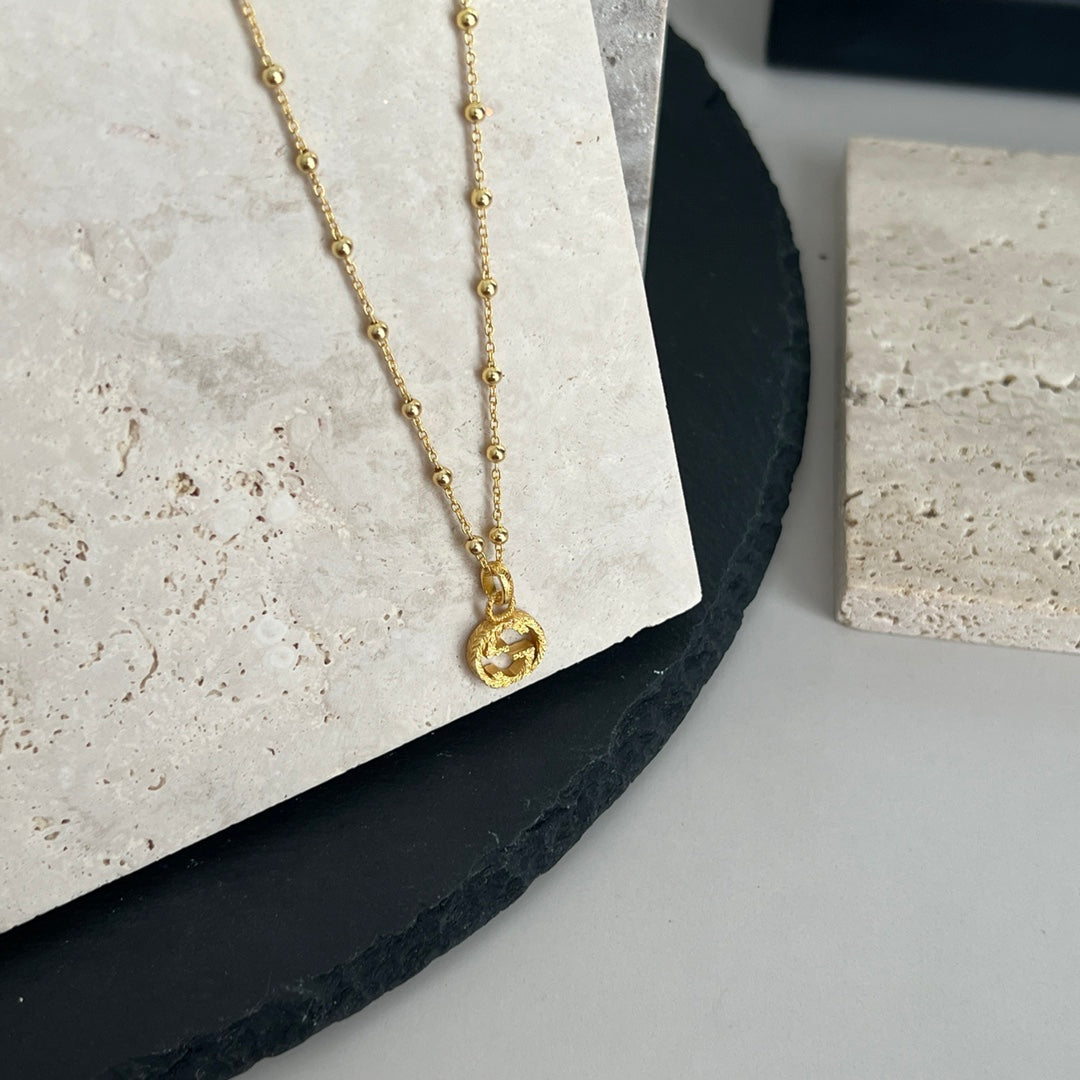 GUCCI GG BALL CHAIN GOLD NECKLACE