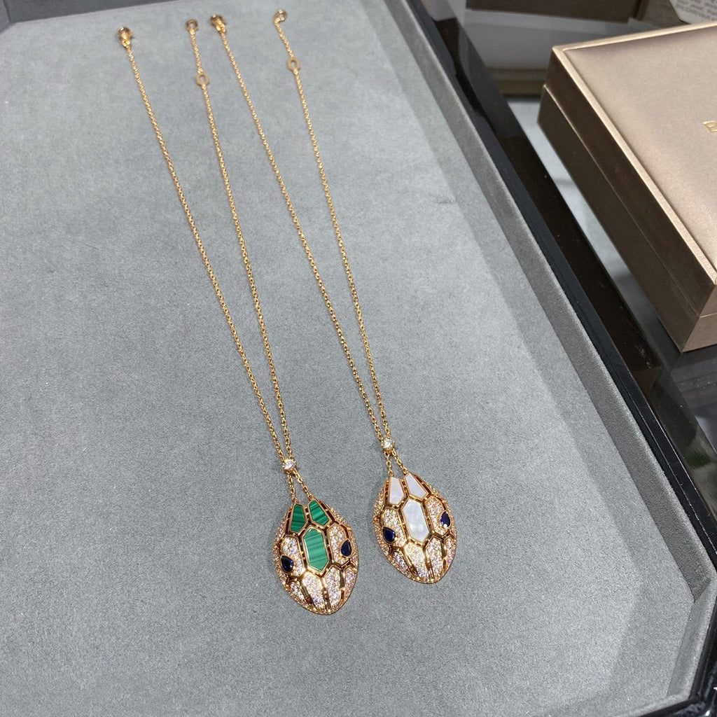 BVLGARI SERPENT PINK GOLD DIAMOND NECKLACE