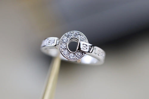 BVLGARI BV SILVER DIAMOND RING