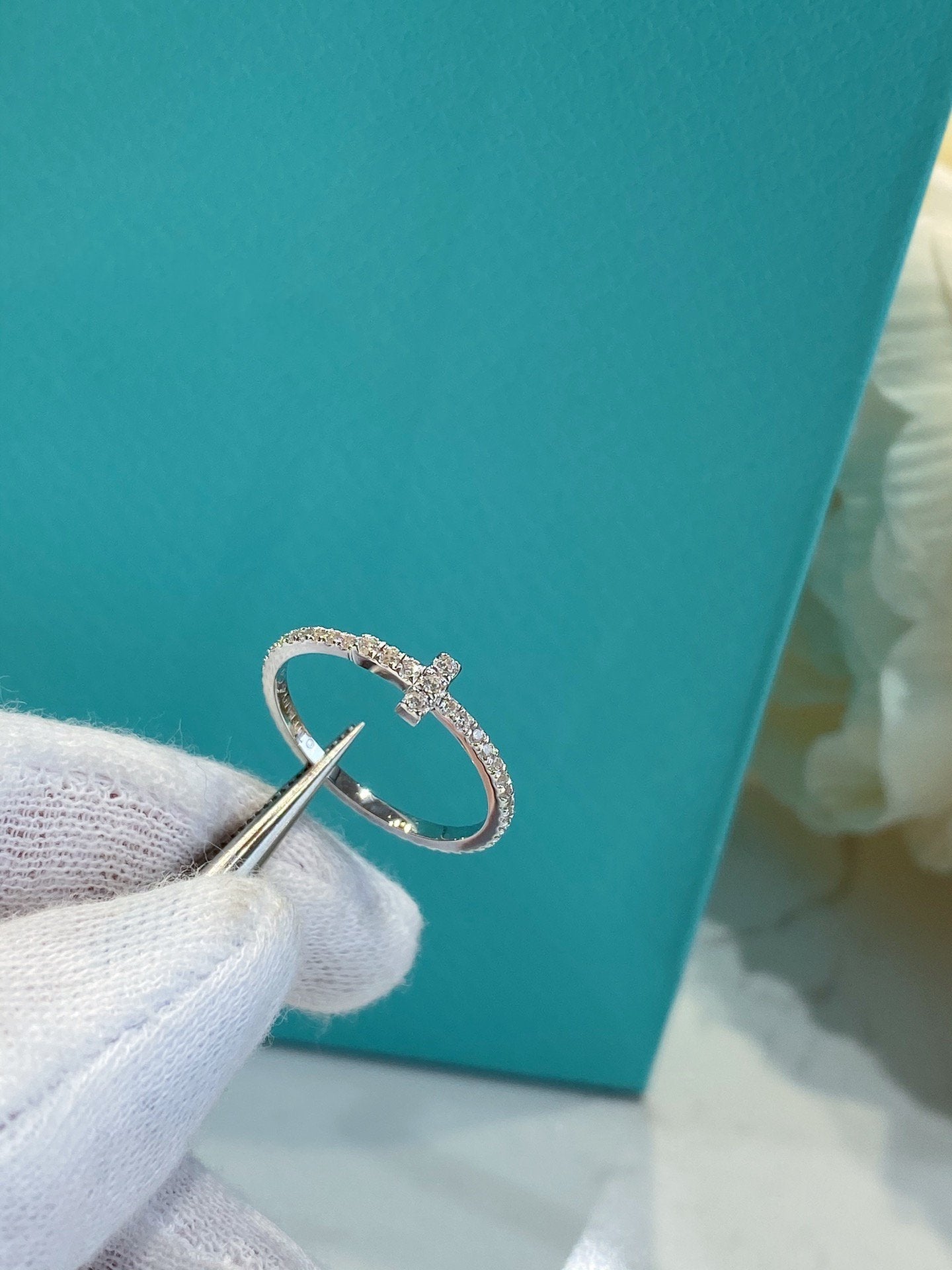 TIFFANY T SMALL RING DIAMOND SILVER