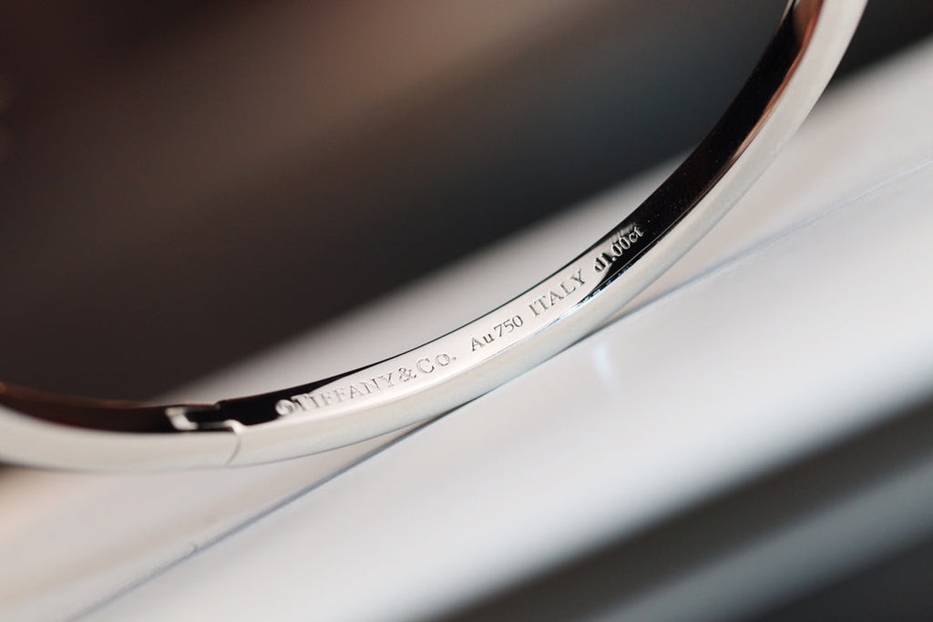TIFFANY NARROW T1 HINGED BANGLE DIAMOND SILVER