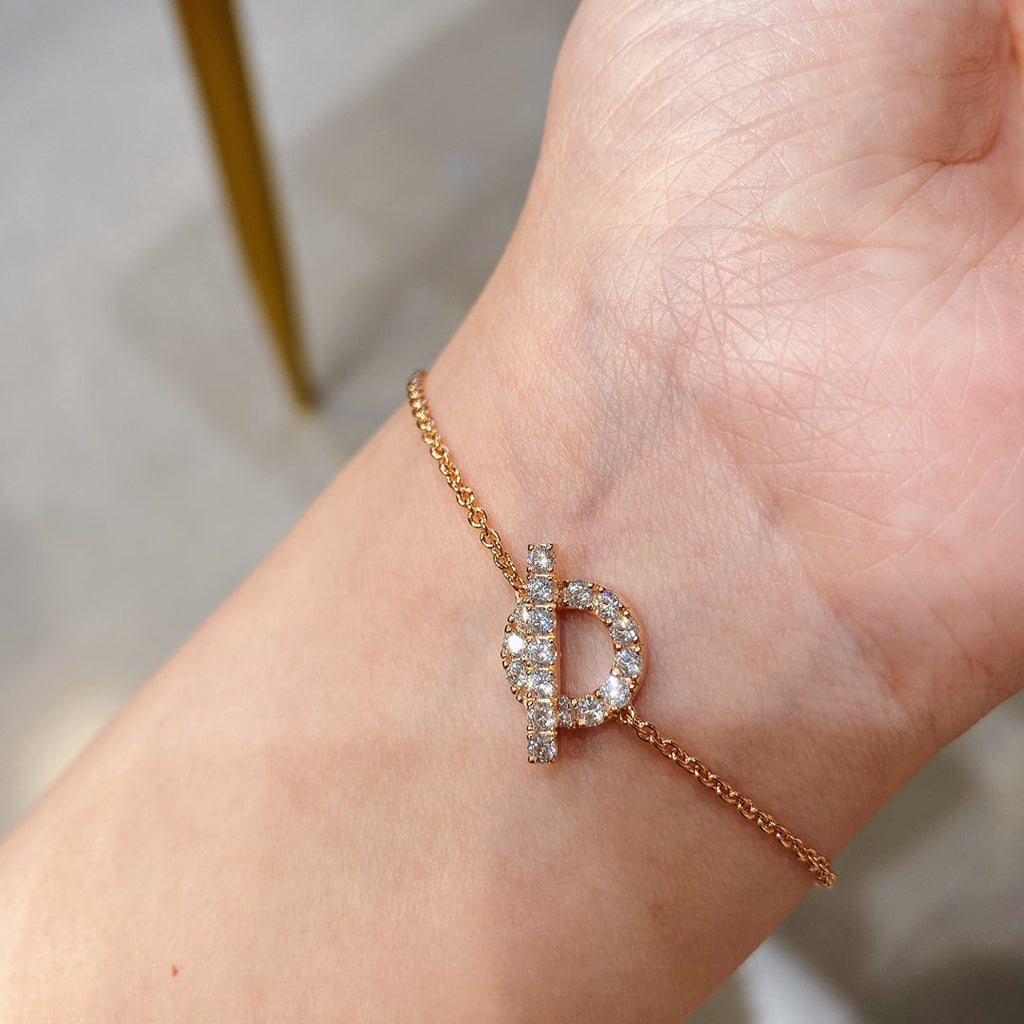 HERMES FINESSE PINK GOLD DIAMOND BRACELET