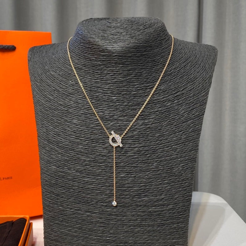 HERMES FINESSE PINK GOLD DIAMOND NECKLACE