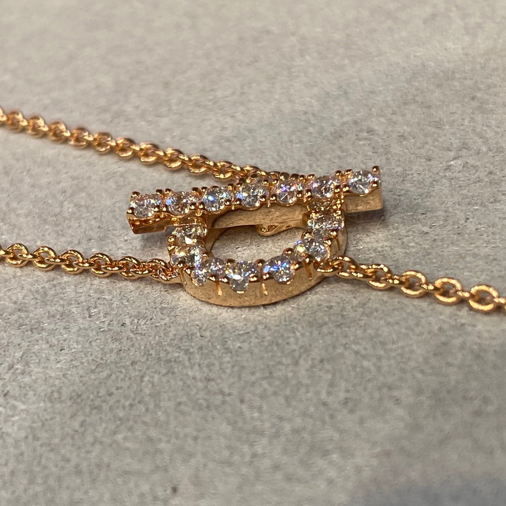HERMES FINESSE PINK GOLD DIAMOND NECKLACE