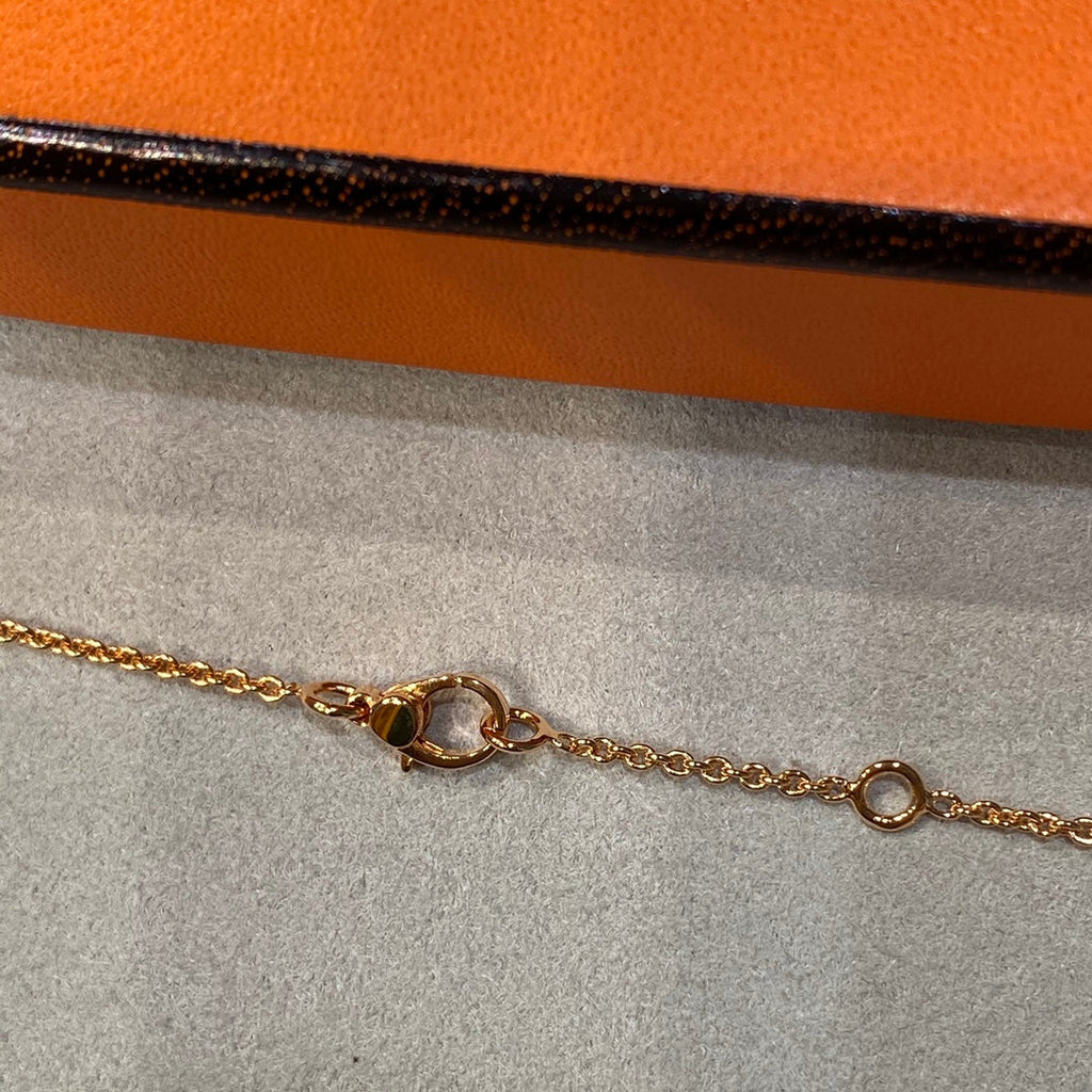 HERMES FINESSE PINK GOLD DIAMOND NECKLACE