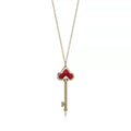 TIFFANY FLEUR DE LIS PINK GOLD DIAMOND CARNELIAN NECKLACE
