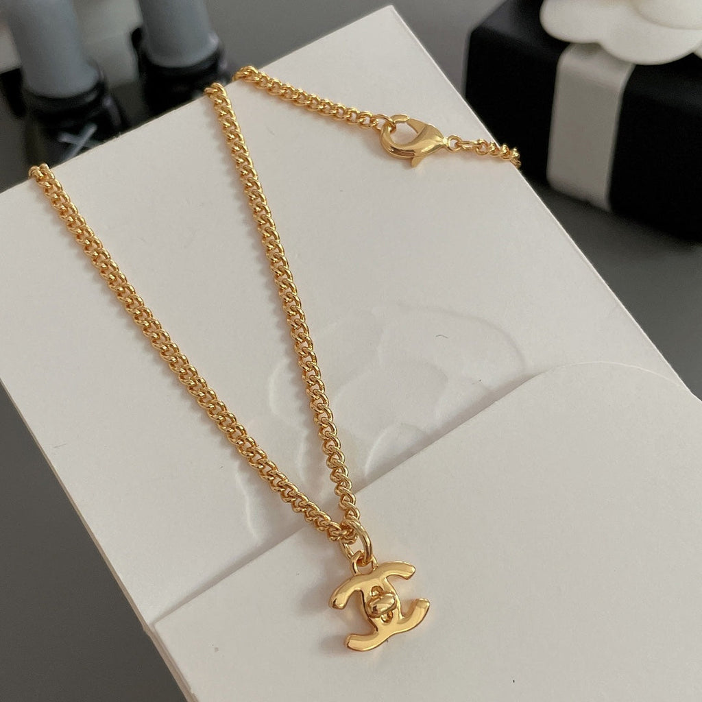 Chanel Lock Gold Chain Necklace