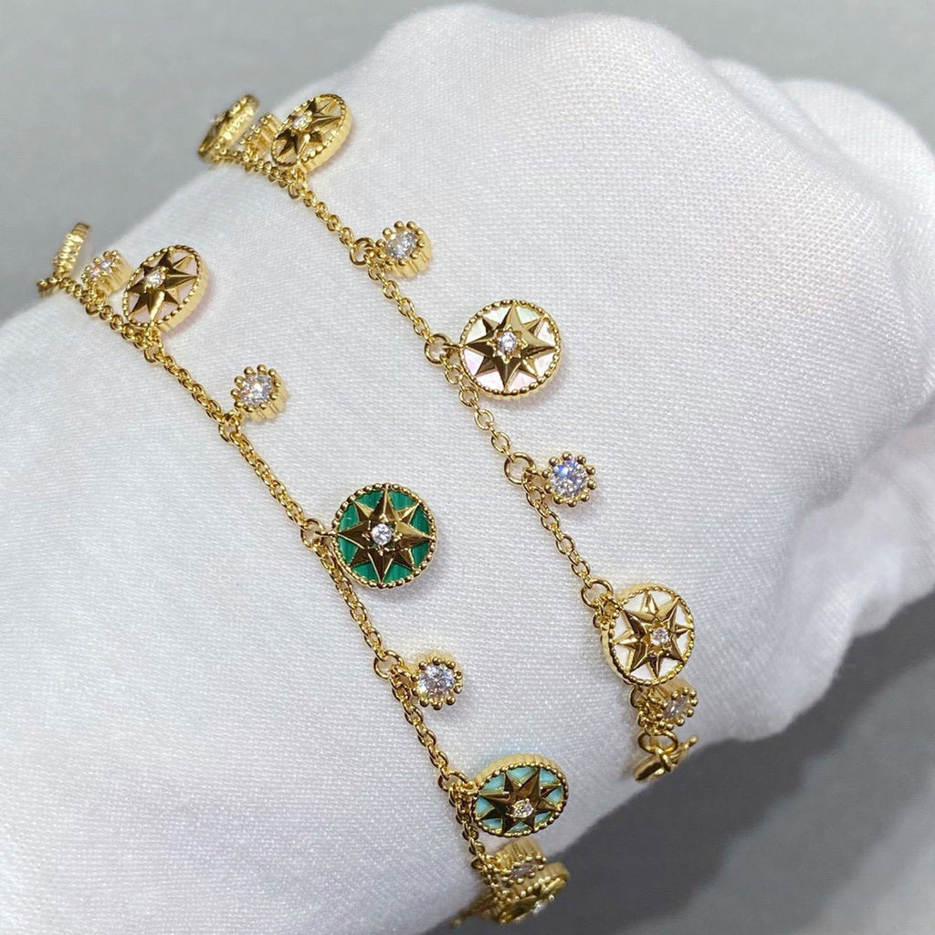 DIOR LUCKY STAR MULTI COLOR 5 MOTIF 6 DIAMOND BRACELET