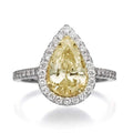 GRAFF CONSTELLATION PEAR SHAPE YELLOW SILVER DIAMOND RING