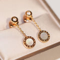 BVLGARI BVL EARRINGS DROP WHITE PINK GOLD