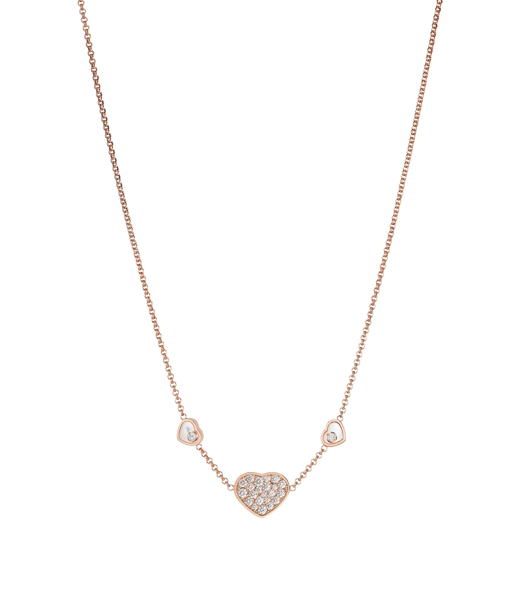 CHOPARD HAPPY HEART NECKLACE 3 MOTIFS DIAMOND